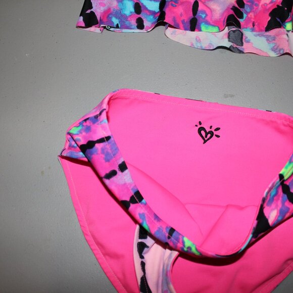 Multi Color 2 Pcs Justice Bikini Swimsuit Size 10 - Picture 4 of 15